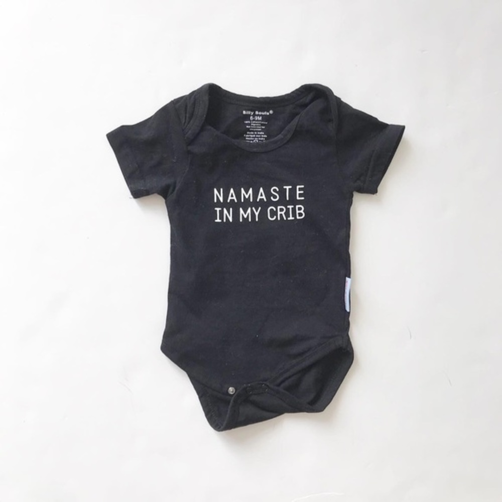 Silly Souls namaste in my crib bodysuit EUC 6-9m